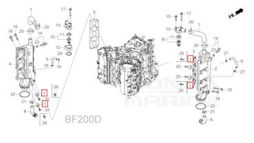 Honda Anode Zylinderkopf BF25 bis BF250