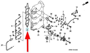 Preview: Honda Dichtung Einlass Krümmer Honda BF9.9 / BF15 / BF8 C Außenborder - 17151-ZV4-610