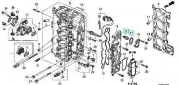 Preview: Honda Thermostat 75 bis 100 PSAussenborder BF75D BF90D Zylinderkopf
