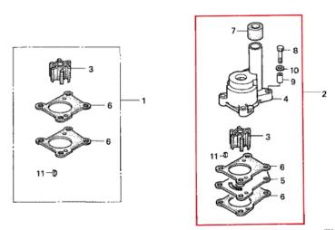 Honda Wasserpumpen Überholungs Kit für BF8 C / BF15 A Außenborder
