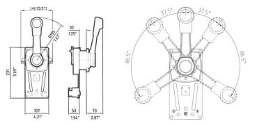 Preview: Ultraflex Seitenschaltbox B85 verdeckte Montage Maße und Dimensionen