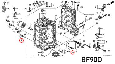 Honda Temperatur Sensor BF40 bis BF225 Außenborder - 35673-ZY3-003