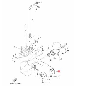Preview: Yamaha Trimmfinne für F15C / F20B Bootsmotoren / Außenborder