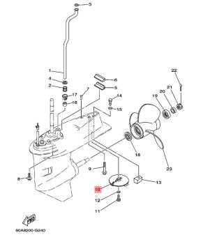 Preview: Yamaha Trimmfinne für 30 bis 60 PS Bootsmotoren / Außenborder