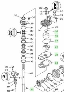 Preview: Yamaha Impeller F250D-F300B Bootsmotoren 90798-1M804 Lieferumfang