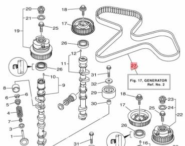 Preview: Yamaha Steuerriemen - Zahnriemen F225-F250-F300 Außenborder 6DB-W4624-00