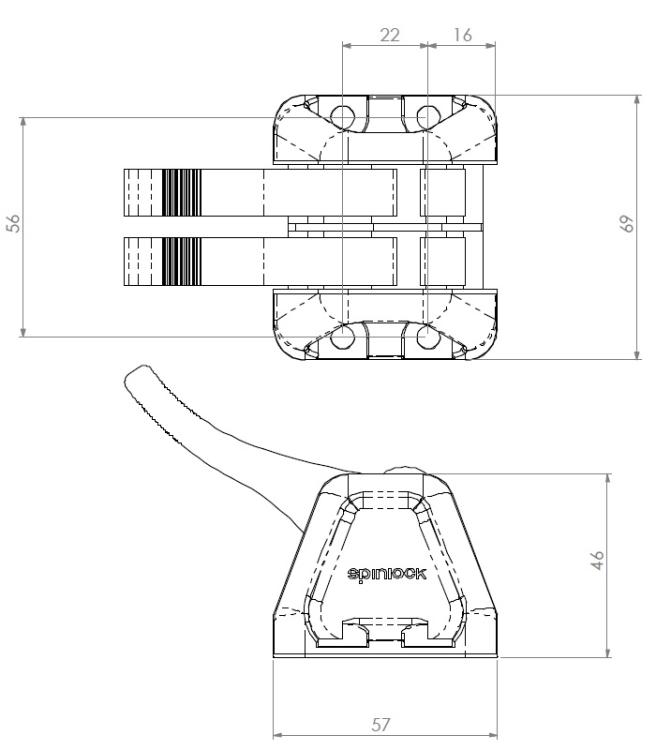 Spinlock Ministopper SUA/2 zweifach Maße