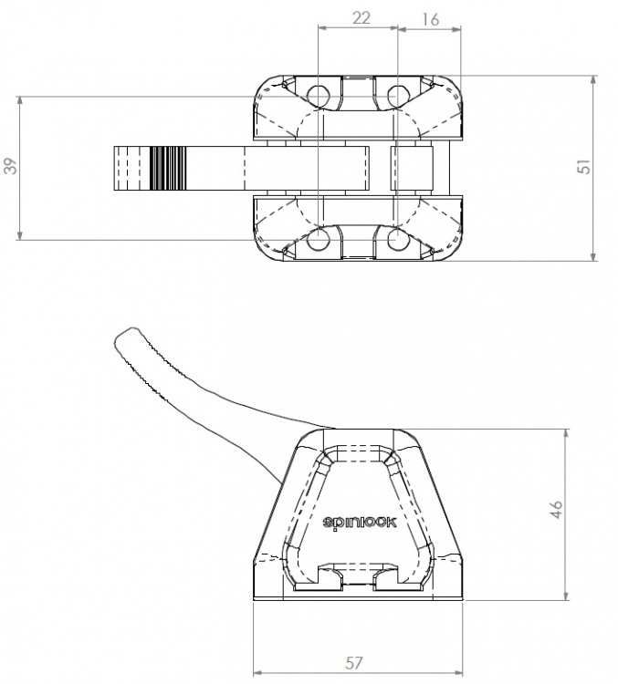 Spinlock Ministopper einfach Maßzeichnung SUA/1