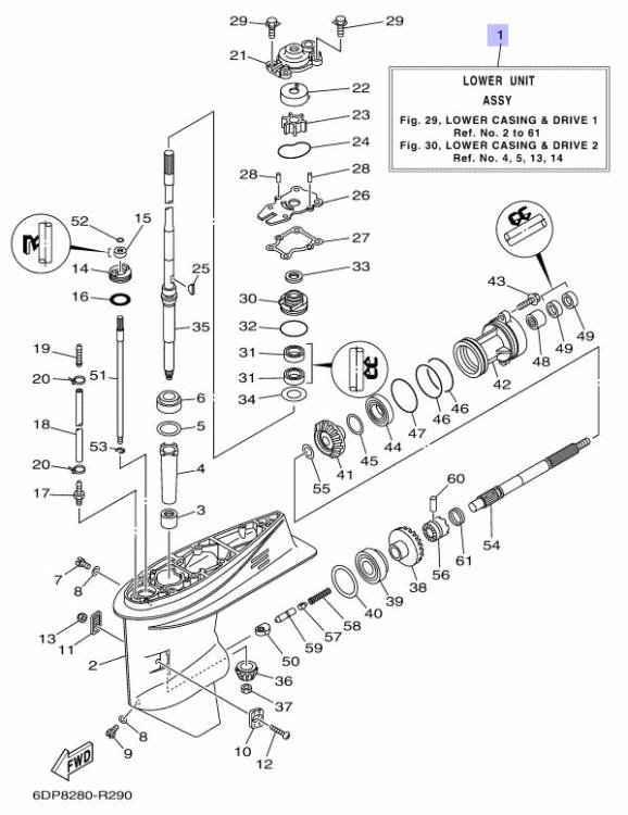 Yamaha UWT für F50 F60 Lieferumfang