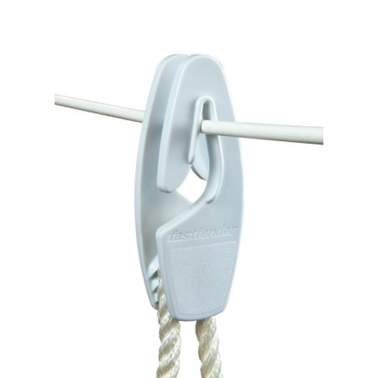 FASTFENDER (2 Stück), weiß, Tauwerk 6-10 mm, Relingsdraht bis 8mm