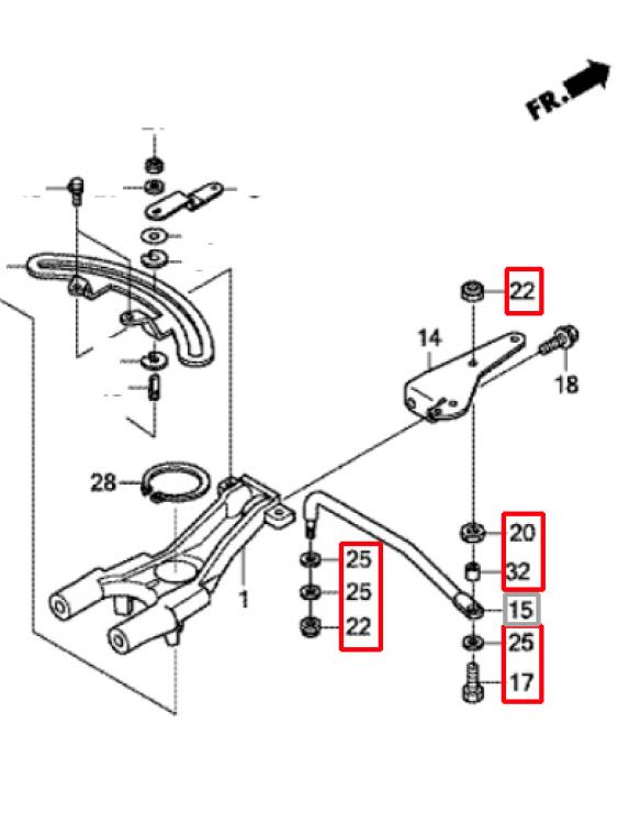 Honda Schraubensatz für Lenkstange für BF60