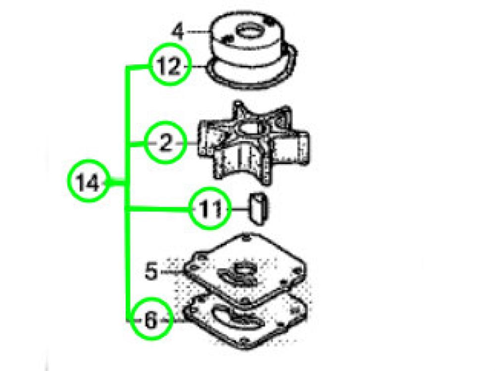 Honda Impeller Set 80 / 100 PS Außenborder 06192-ZY9-H00