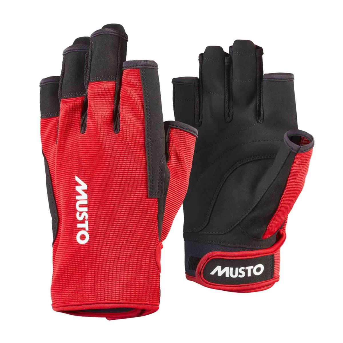 Musto Essential Segel-Handschuh kurze Finger rot