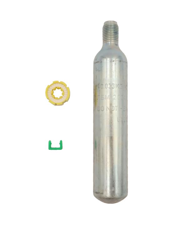 Reserveset / Ersatzset 33g CO2-Patrone mit Bobbin und Ersatzclip (C)