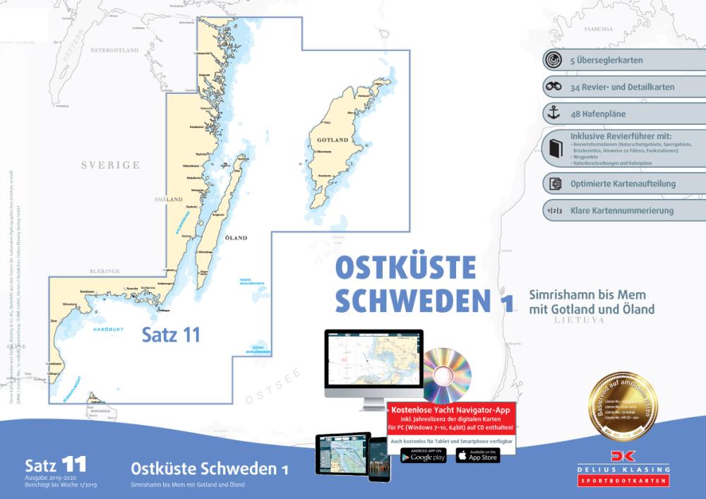 DK Sportbootkarten Satz 11 Ostküste Schweden