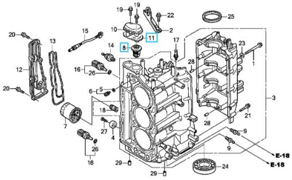 Honda Marine Thermostat Set 35 bis 90 PS Vergaser