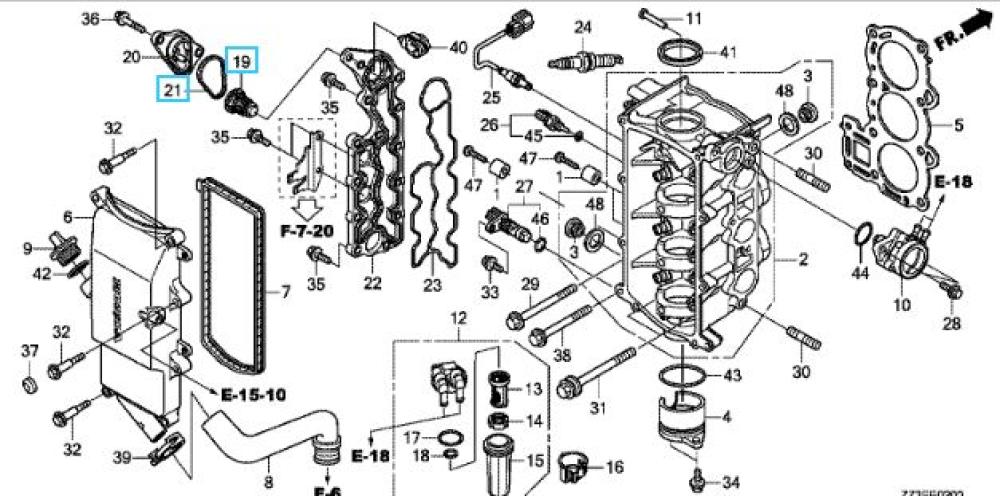 Honda BF60 Thermostat Set mit Dichtung
