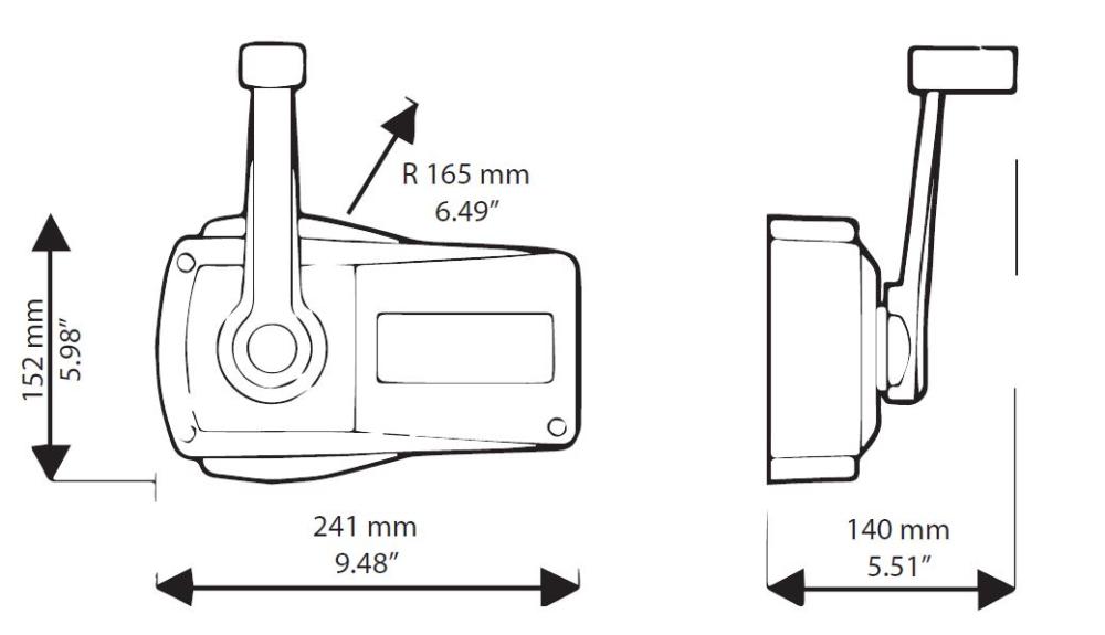 UF Seitenschaltbox B90 B89 Maße und Dimensionen