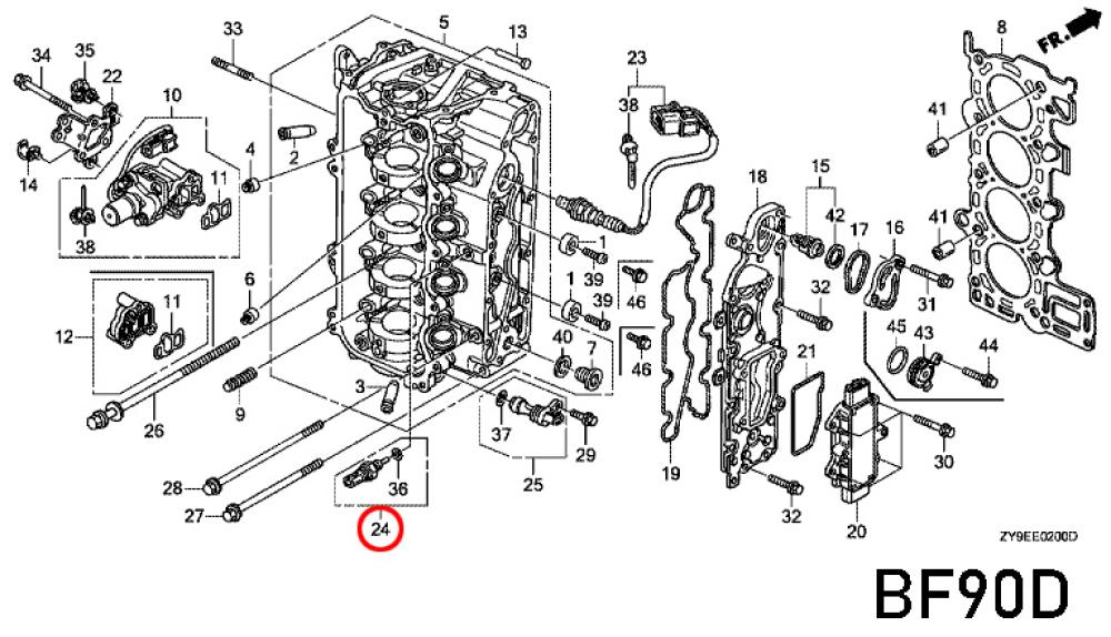 Honda Temperatur Sensor BF40 bis BF225 Außenborder - 35673-ZY3-003
