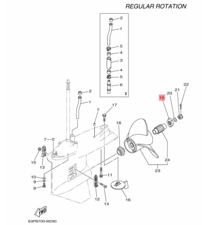 original Yamaha Propeller Spacer - Anlaufscheibe für F150 bis F300 Außenborder / Bootsmotoren - 6CE-45997-00