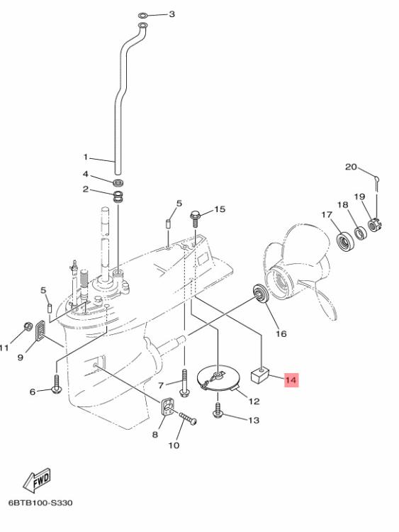 Yamaha Anode Außenborder für Unterwasserteil F30 bis F60