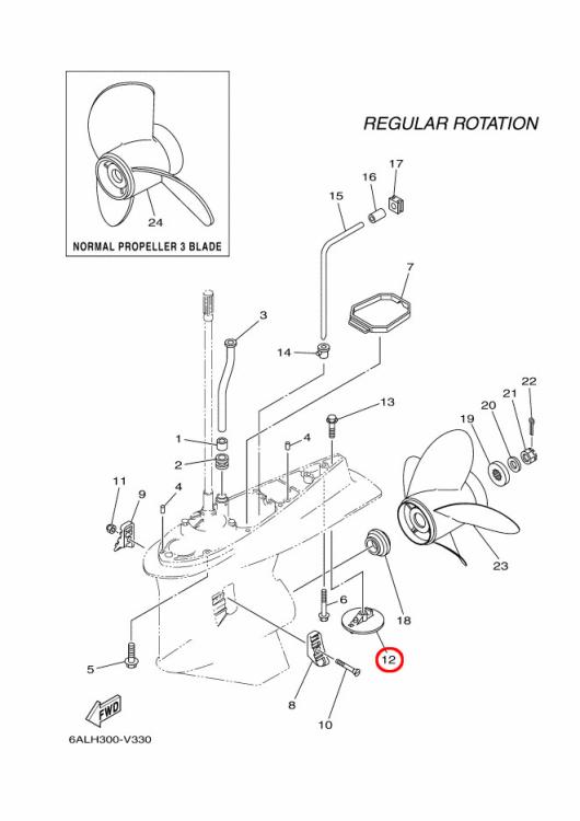 Yamaha Anode Unterwasserteil F200 - F300 200 bis 300 PS - 6CE-45373-00