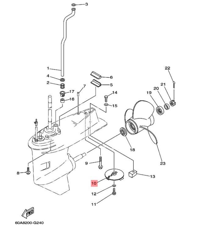 Yamaha Trimmfinne für 30 bis 60 PS Bootsmotoren / Außenborder