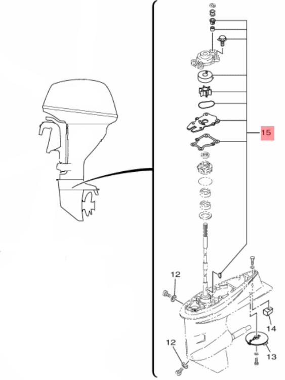 Yamaha Wasserpumpen Kit für FT25F / F30A / F40B Außenborder