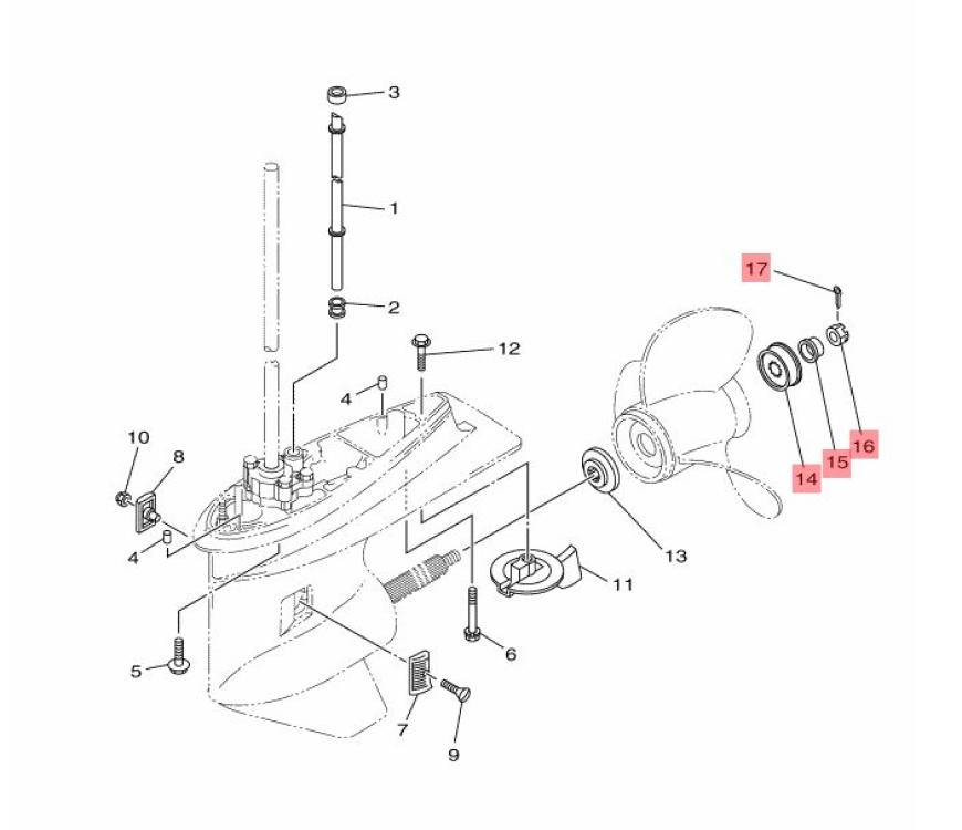 Yamaha Kronenmutter-Set F70A F80B F100D Außenborder