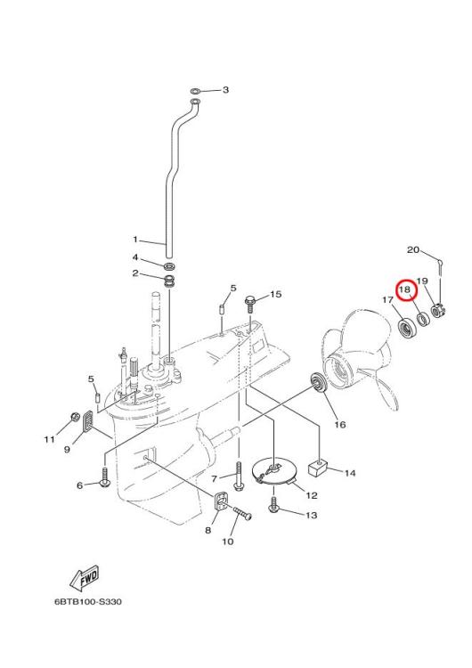 Yamaha Buchse 90389-22M01