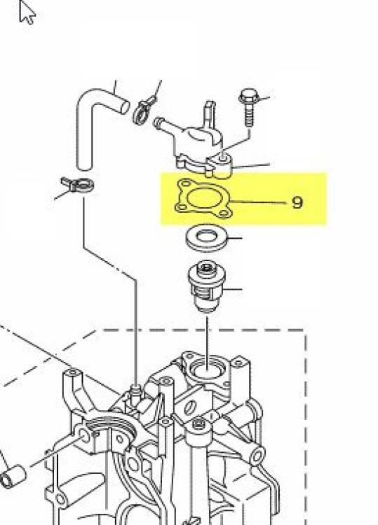 Yamaha Thermostatdeckel Dichtung F6 A / F6 B / F8 C / F8 F / FT8 D / F9.9 F / FT9.9 G Außenborder 6G8-12414-A0