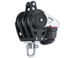 Harken H2618 Carboblock dreifach 57mm mit Harken HK150 Cam-Matic Klemme, Wirbel und Hundsfott