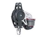 Harken H2628 Carbo Ratchamaticblock einfach 57mm mit Hundsfott und Harken H150 Cam-Matic Klemme